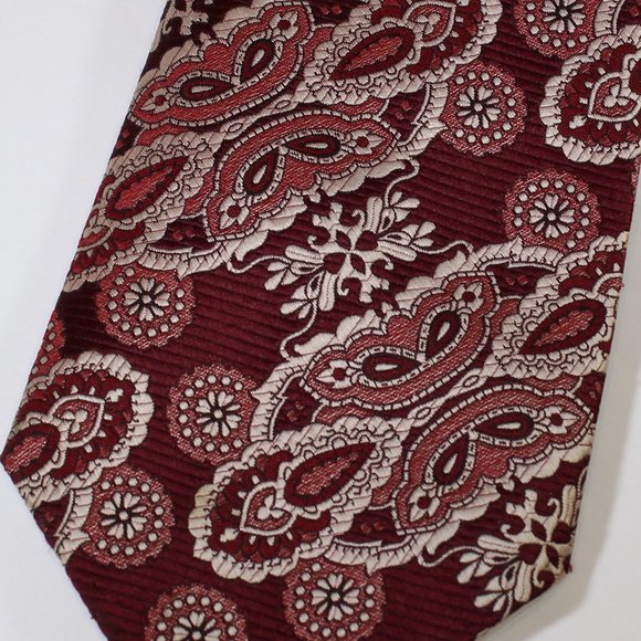 Vtg 80s Christian Dior Wide Tie Ornate Purple - Picture 4 of 4